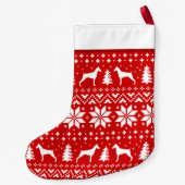 Dobermannpinscher-HundeSilhouette-Muster niedlich Kleiner Weihnachtsstrumpf (Rückseite)