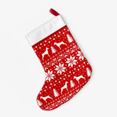 Dobermannpinscher-HundeSilhouette-Muster niedlich Kleiner Weihnachtsstrumpf (Rückseite (Hängend))