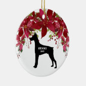 Dobermannpinscher-Hundeweihnachtsbaum Keramik Ornament (Rechts)