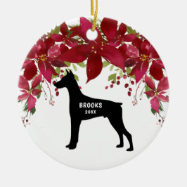 Dobermannpinscher-Hundeweihnachtsbaum Keramik Ornament