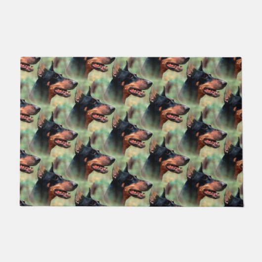 DobermannPinscher im Holz Fußmatte (Vorderseite)