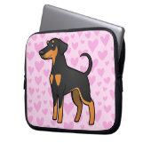 Dobermannpinscher-Liebe (schlaffe Ohren) Laptopschutzhülle (Vorderseite Links)