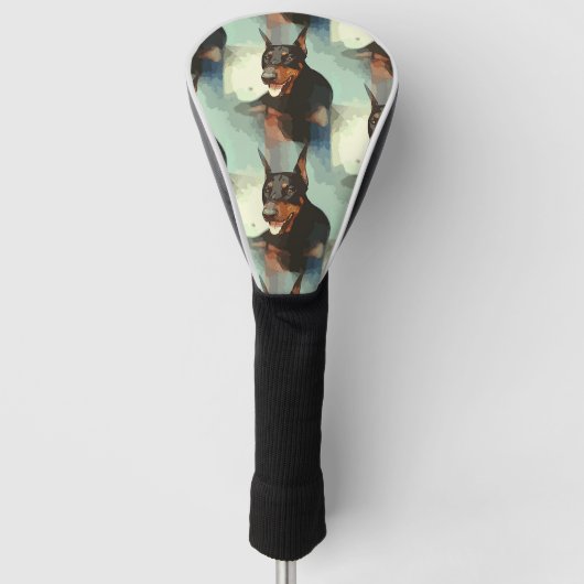 Dobermannpinscher-Porträt Golf Headcover (Vorderseite)