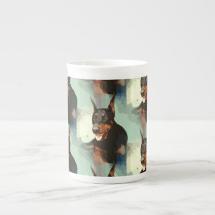 Dobermannpinscher-Porträt Porzellantasse