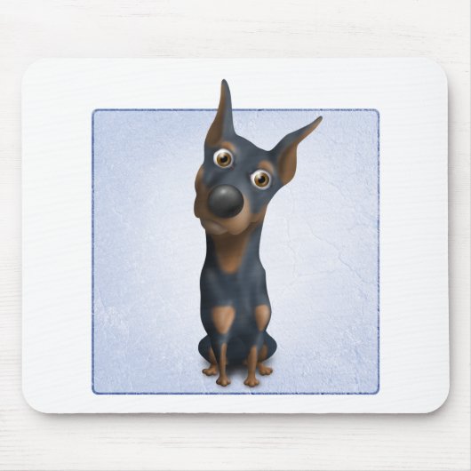 DobermannPinscher (Schwarzes u. TAN) DOB1 Mousepad (Vorne)