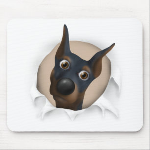 DobermannPinscher (Schwarzes und TAN) heraus Mousepad