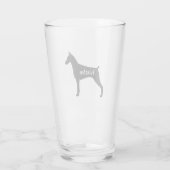 Dobermannpinscher-Silhouette Dobe Hundegewohnheit Glas (Rückseite)