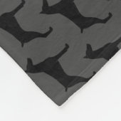 Dobermannpinscher-Silhouette-Muster-Grau Fleecedecke (Ecke)