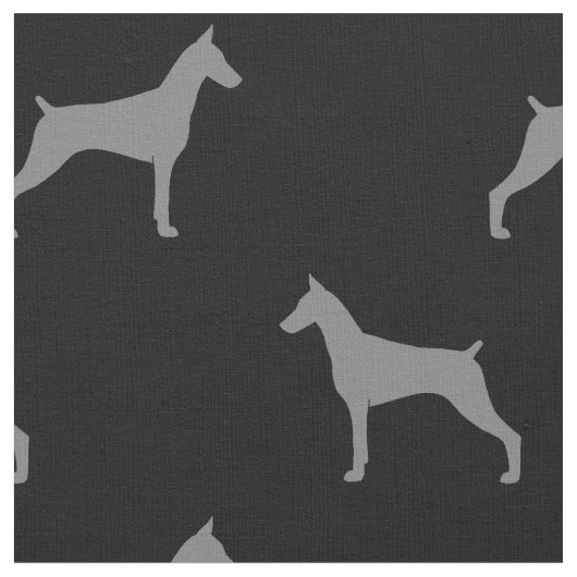 Dobermannpinscher-Silhouette-Muster Stoff (Nahaufnahme)