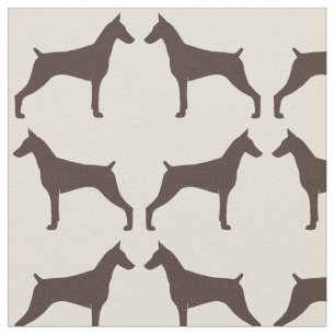 Dobermannpinscher-Silhouette-Muster Stoff