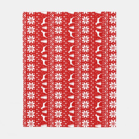 Dobermannpinscher-Silhouette-Weihnachtsmuster Fleecedecke (Vorderseite)