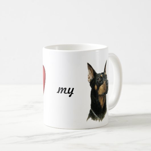 Dobermannpinscher-Tasse Hund Kaffeetasse (VorderseiteRechts)