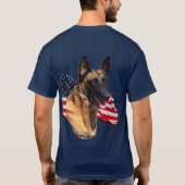 DobermannPinscher und Belgier Malinois mit Flaggen T-Shirt (Rückseite)