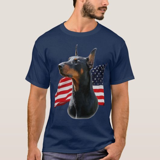 DobermannPinscher und Belgier Malinois mit Flaggen T-Shirt (Vorderseite)