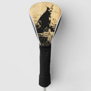 Dobermannpinscher-Vintages altes Foto Golf Headcover