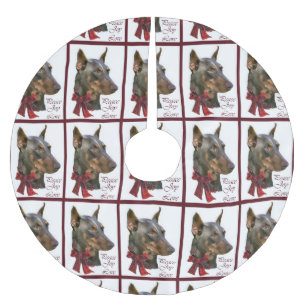 Dobermannpinscher-Weihnachten Polyester Weihnachtsbaumdecke