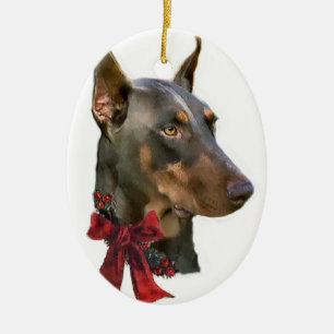 Dobermannpinscher-Weihnachtsgeschenk-Verzierung Keramik Ornament