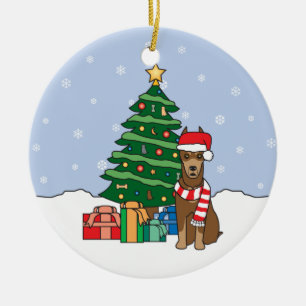 Dobermannpinscher-Weihnachtsverzierung Keramik Ornament
