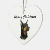 Dobermannpinscher-Weihnachtsverzierung Keramik Ornament (Links)