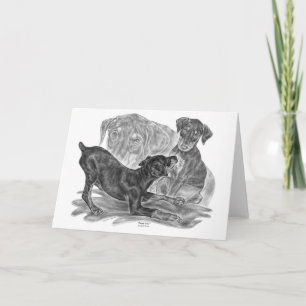 Dobermannpinscher-Welpen, die durch Kelli Schwan Karte