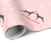 Dobermannpinschers-Valentinsgruß mit Herzen und Geschenkpapier (Rolleneckpunkt)