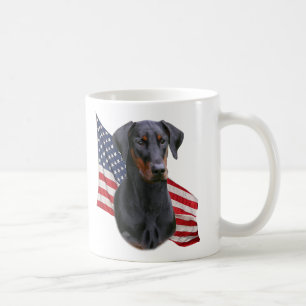 Dobermannpinscherschwarzes natürliche ohrige Tass Kaffeetasse