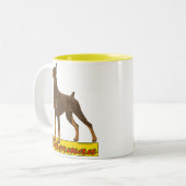 Dobermannschwarzes und -ROT Zweifarbige Tasse (Vorderseite Links)