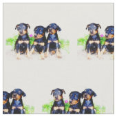 Dobermannwelpenhundgewohnheits-Gewebe Stoff (Nahaufnahme)