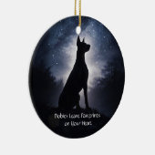 Dobie oder Dobermann Pinscher Weihnachtsfeiertag Keramik Ornament (Rechts)