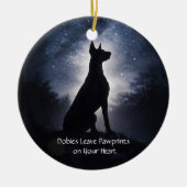 Dobie oder Dobermann Pinscher Weihnachtsfeiertag Keramik Ornament (Vorne)
