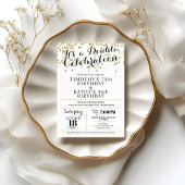 Doble Celebration Confetti Faux Gold Invitation Einladung