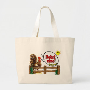Dobré ráno!  Gutenmorgen auf Tschechen! Jumbo Stoffbeutel