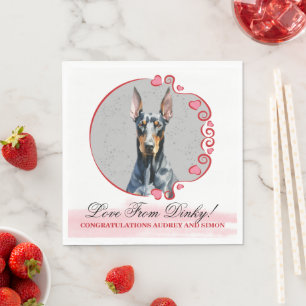Dobrermann-Hochzeitsservietten mit Foto Serviette