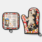 DOBRO Aussie Australischer Schäferhund Ofenhandschuh & Topflappen-Set (Vorderseite)