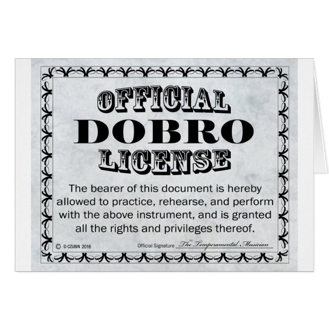 Dobro-Lizenz (Vorderseite (Horizontal))
