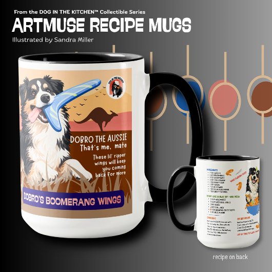 DOBRO'S BOOMERANG WINGS AUSSIE Art Muse Recipe  Tasse