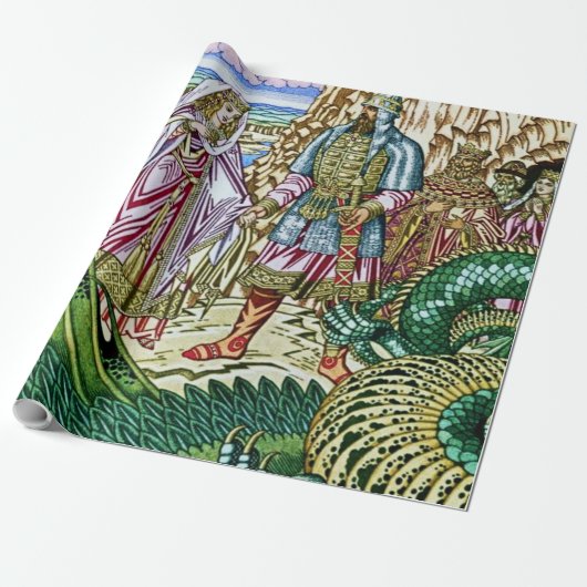 "Dobrynya Nikitich rettet Zabava" von Ivan Bilibin Geschenkpapier (Ungerollt)