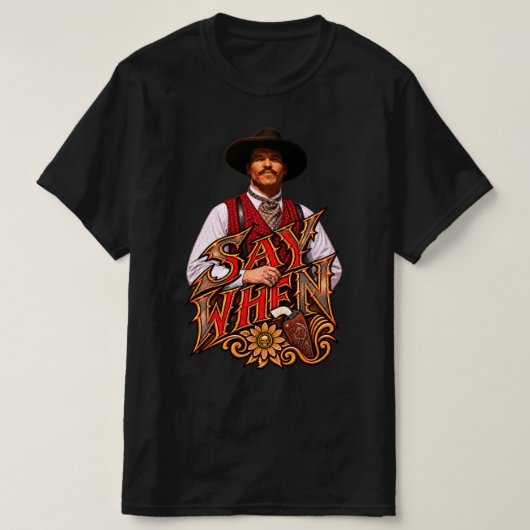 Doc Holliday Old West Gunslinger Western Kunst T-Shirt (Design vorne)