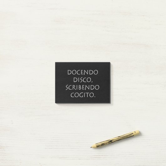 Docendo disco scribendo cogito post-it klebezettel (Auf Schreibtisch)