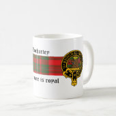 Docherty schottisches Wappen und Tartan-Tasse Kaffeetasse (VorderseiteRechts)