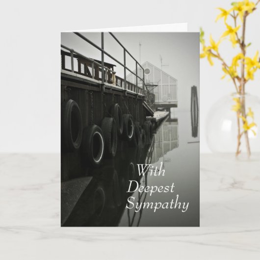 Dock and Boathouse Sympathy Card Karte (Gelbe Blume)