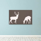 Dock and Buck Deer Couple Woodland Forest Leinwand (Insitu (Holzboden))