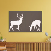 Dock and Buck Deer Couple Woodland Forest Leinwand (Insitu (Wohnzimmer))