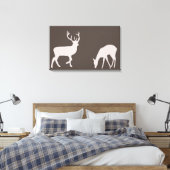 Dock and Buck Deer Couple Woodland Forest Leinwand (Insitu (Schlafzimmer))