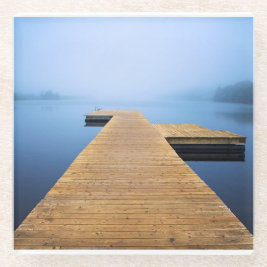 Dock auf dem See Glasuntersetzer (Vorderseite)