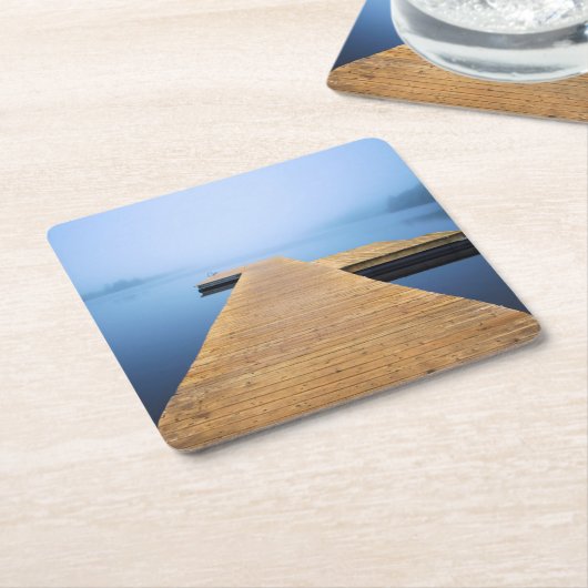 Dock auf dem See Rechteckiger Pappuntersetzer (angewinkelt)