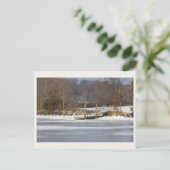 Dock by Frozen Lake Postcard Postkarte (Stehend Vorderseite)