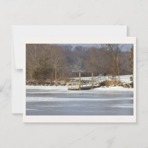 Dock by Frozen Lake Postcard Postkarte