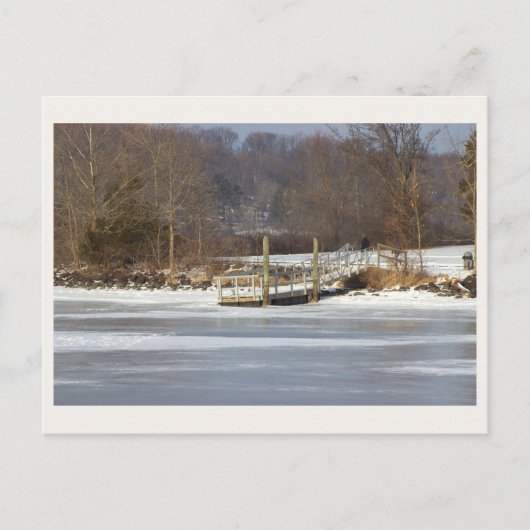 Dock by Frozen Lake Postcard Postkarte (Vorderseite)