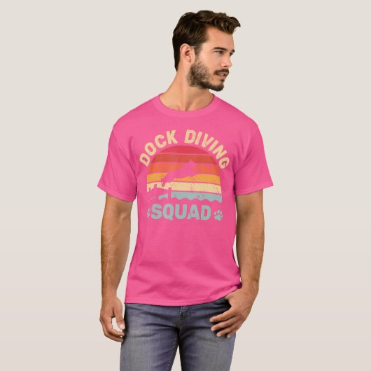 Dock Diving Squad Dog Dock Jumping Dog Tauchen T-Shirt (Vorne ganz)